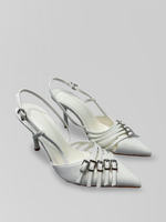 Босоножки Bai Sen К018-2 однотонные на шпильке с застежкой по ноге