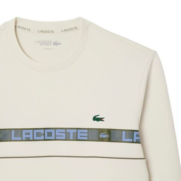 Мужская теннисная кофта Lacoste Branded Stripe Tennis - ecru white