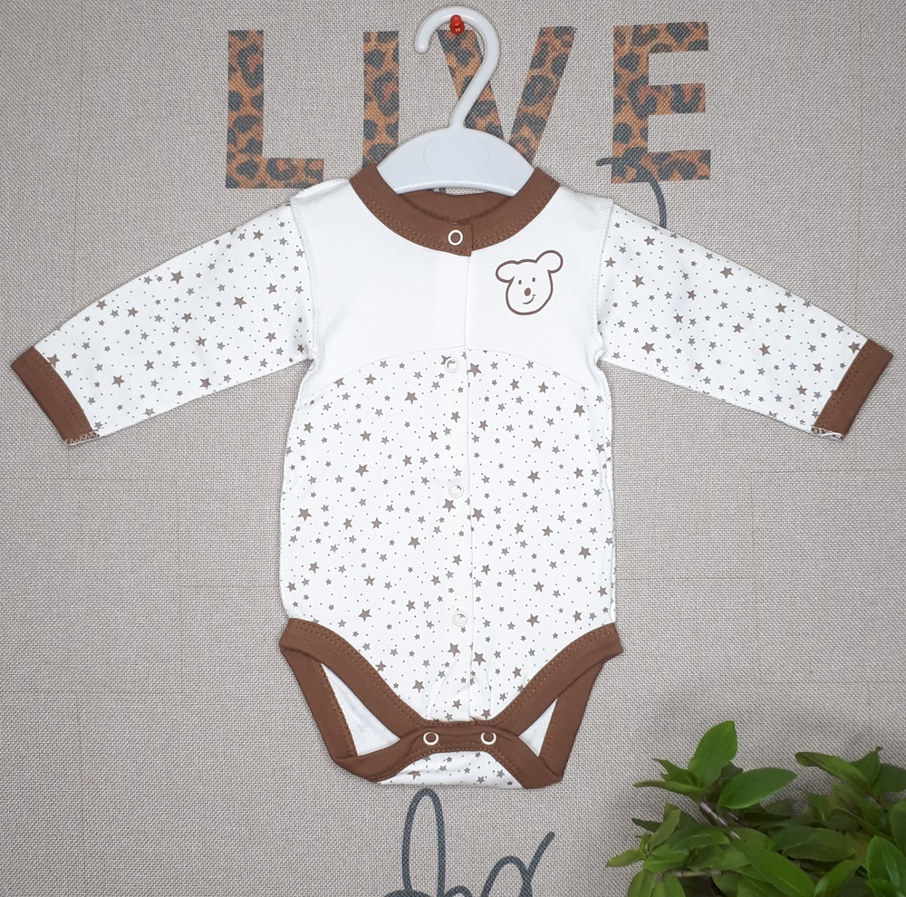 Боди МИШКА И ЗВЕЗДЫ (коричневый)