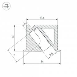 Профиль накладной угловой внутренний Arlight SL-BEVEL 038200