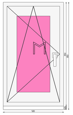 Пластиковое окно 850 х 500 ТермА Эко с поворотно - откидной створкой