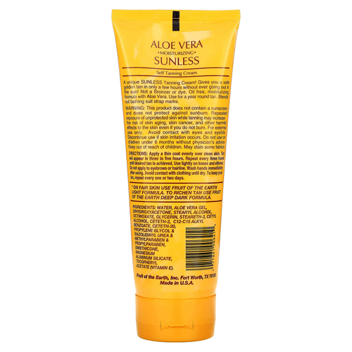 Fruit of the Earth, крем для загара от среднего до темного, с алоэ вера, 237 мл (8 жидк. унций)