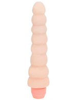 Ребристый гнущийся вибратор UltraSkin Vibro Realistic (Цвет: телесный)