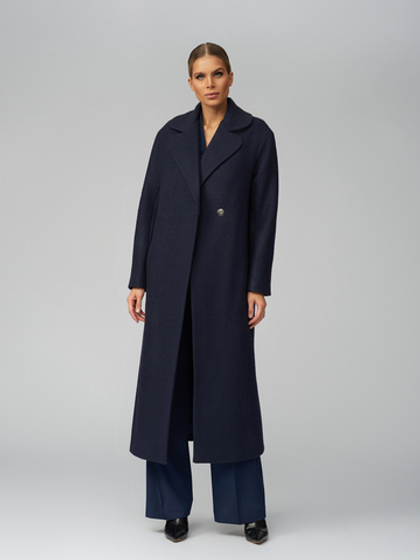 Пальто прямое темно-синие