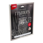 Гравюра серебро 18*24см "Британская кошка" (Lori)