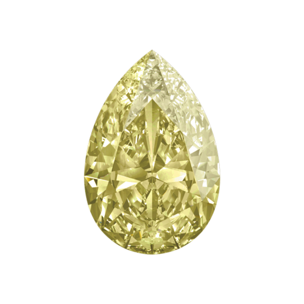 Бриллиант Fancy Light Yellow VS2 Груша 0,57 карат 7,73 х 4,35 мм