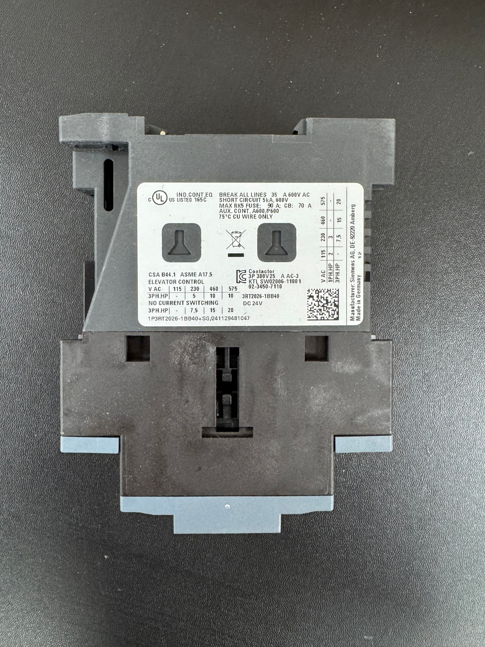 Контактор 3RT2026-1BB40 Siemens
