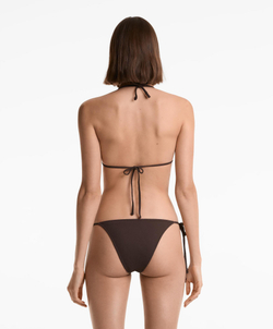 OYSHO Ребристый треугольный топ бикини, шоколадный