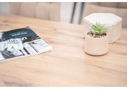 Стол Тринити Лофт 120х60х75 25 мм дуб делано светлый / матовый белый