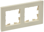 BRITE Рамка 2-местная РУ-2-Бр бежевый рифленый IEK