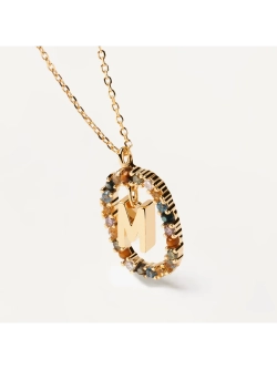 Колье женское PDPaola Буква M серебро 925 пробы покрытое золотом 750 пробы CO01-272-U