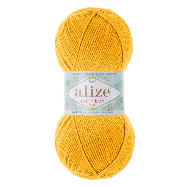 Пряжа Alize (Ализе) Happy Baby New / уп.5 мот. по 100 г, 320м, 216 темно-желтый