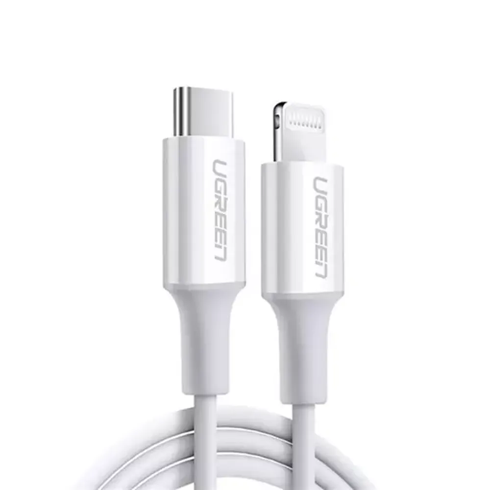 Кабель Ugreen US171 Lightning To Type-C 2.0 Male Cable White 1.5M, 60748