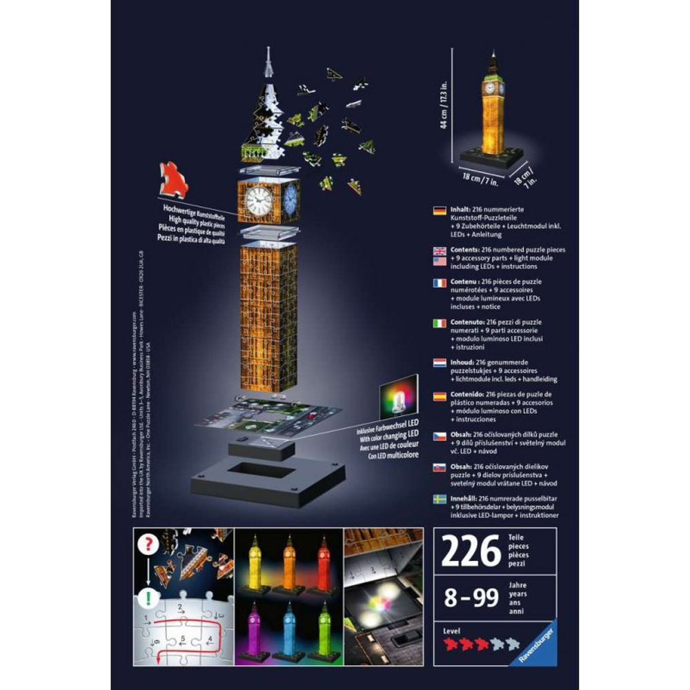Ravensburger - Биг Бен ночью 3D Пазл 125883 / артикул   125883  / GTIN 4005556125883
