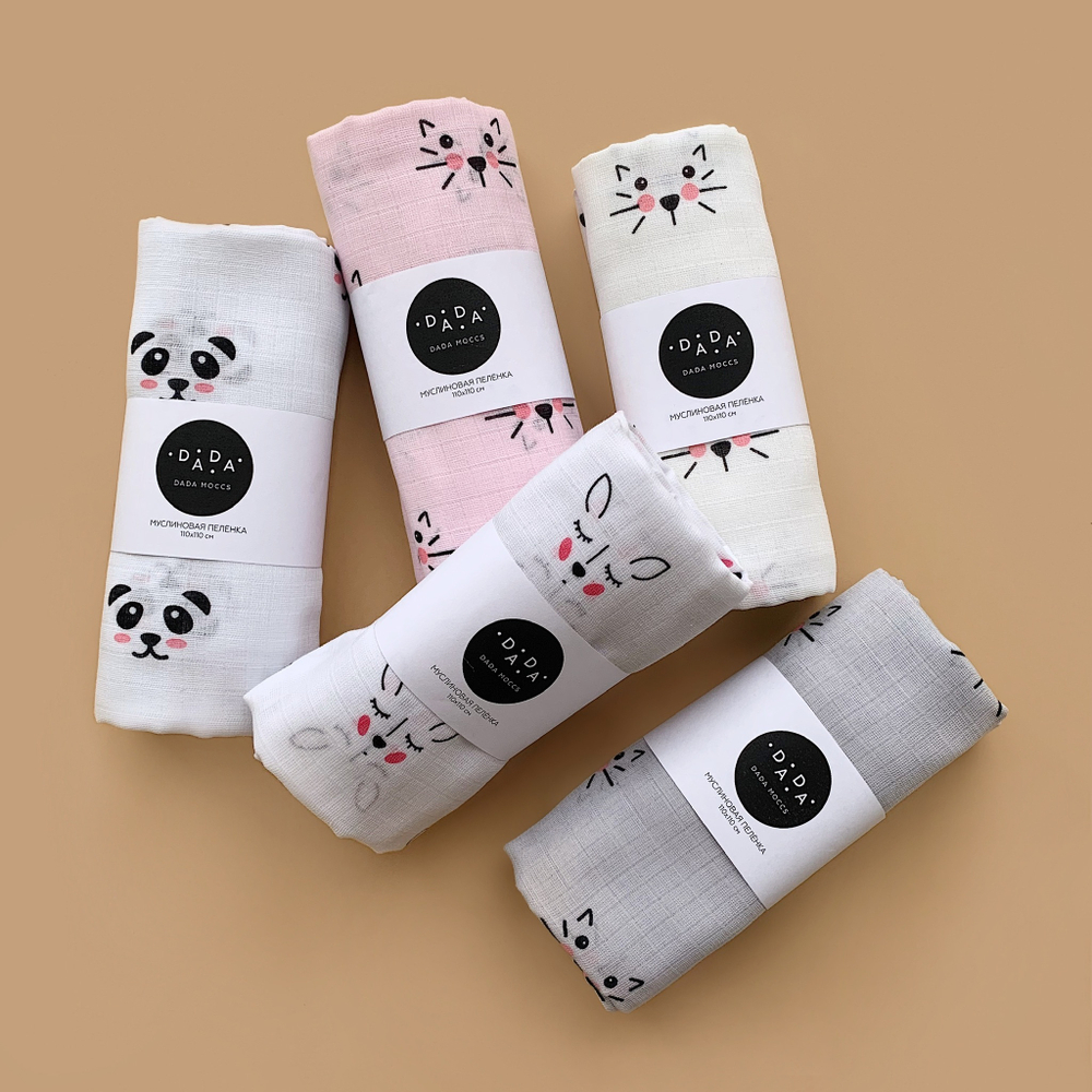 Муслиновая пеленка Cat (ivory)