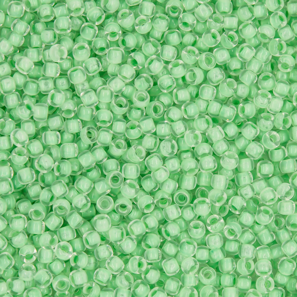 Японский бисер TOHO Round 11/0 (№975), окрашенный изнутри прозрачный