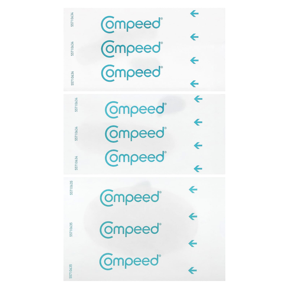 Compeed, улучшенный уход в блистерах, разных размеров, 12 активных гелей