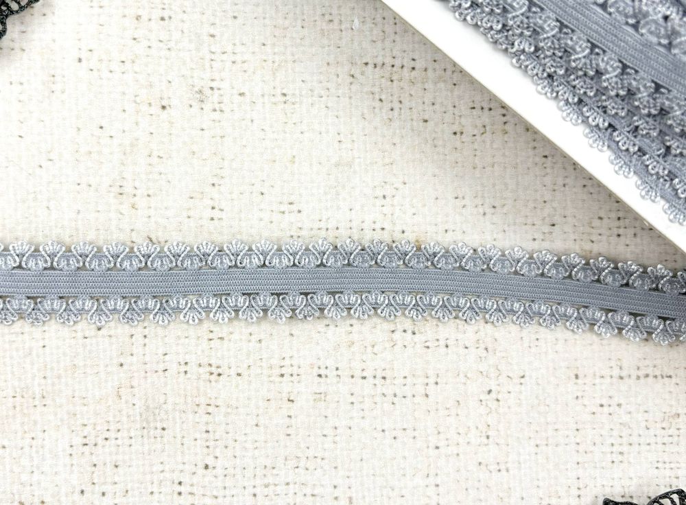 Резинка декоративная ажурная, ш. 2 см, светло-серый