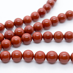 Яшма красная, диаметр 8,5-8,7 мм, цена за 22 шт (1/2 нити)