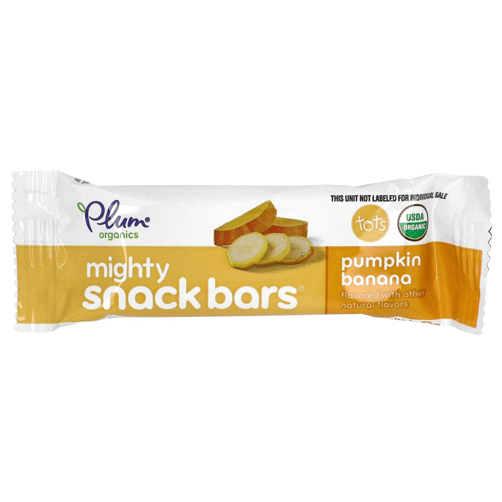 Plum Organics, Полезные закусочные батончики с тыквой и бананом, 6 батончиков, каждый по 0,67 унц. (19 г.)