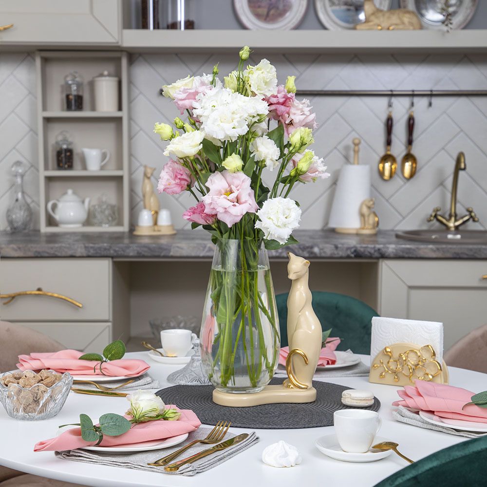 Ваза для цветов Кошка Шелби Айвори