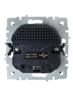 BRITE Розетка 1-местная с заземлением с защитными шторками 16А с USB A+C 18Вт РЮш11-1-БрЧ черный IEK