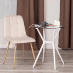 Стул CHILLY (mod. 7094-1) вельвет/металл, 44,5х52,5х86 см, beige (бежевый) HLR2 / натуральный