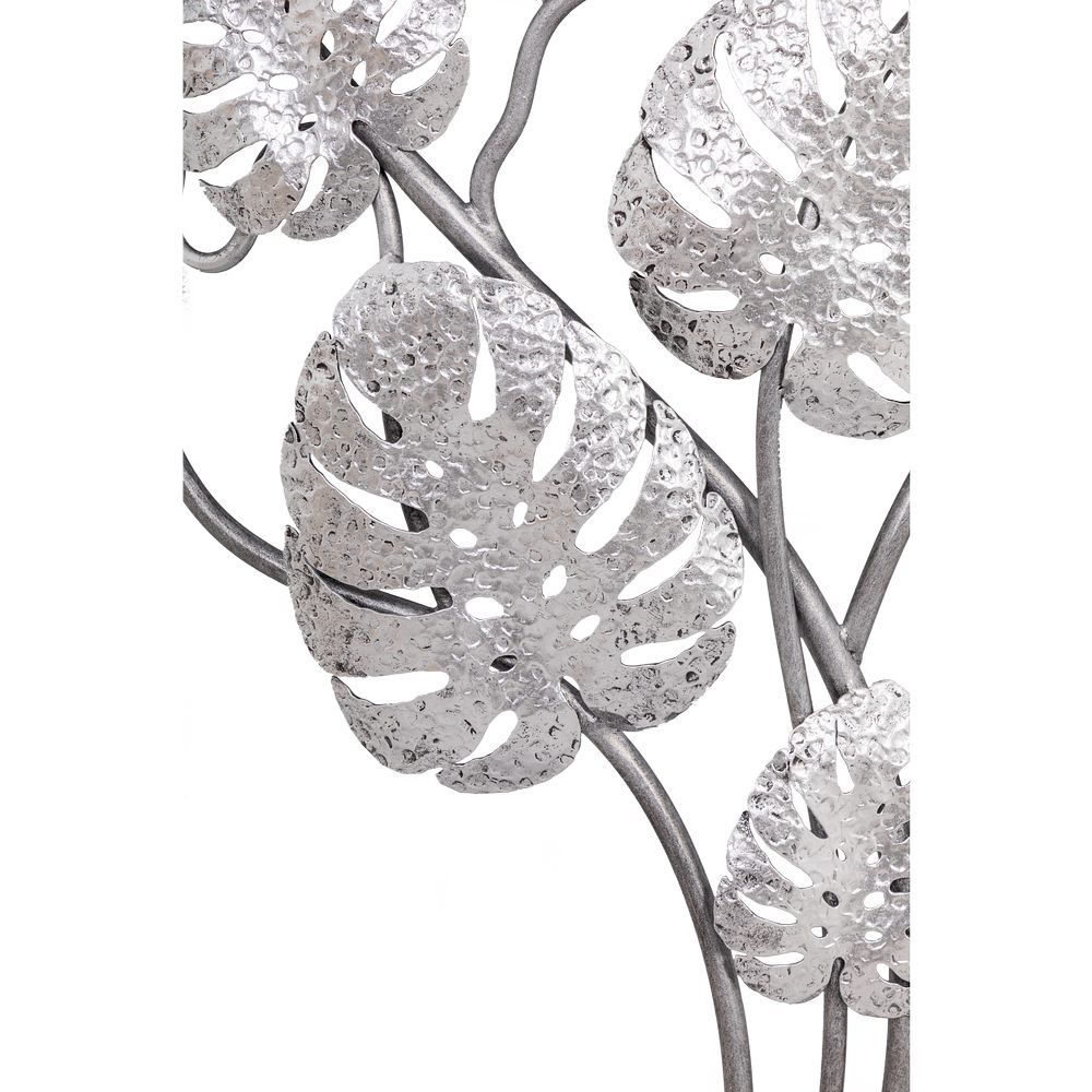 Консоль Monstera Deliciosa Wood (Монстера) Айс Античное серебро