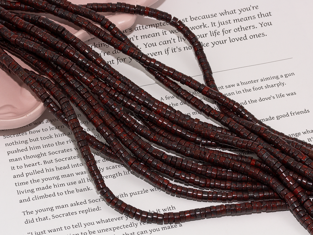 Нить бусин из яшмы 4,5мм ("таблетка")