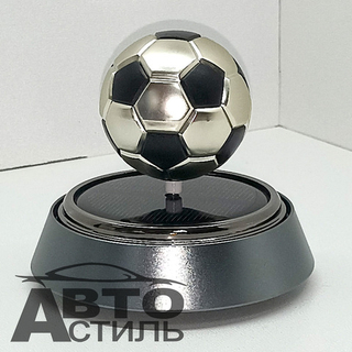 Ароматизатор-игрушка -на торпеду- МЯЧ ФУТБОЛЬНЫЙ - солн батар (жидк)- YC-36SL Silver