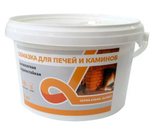 Обмазка для печей и каминов белая 3 кг АЛЬФА