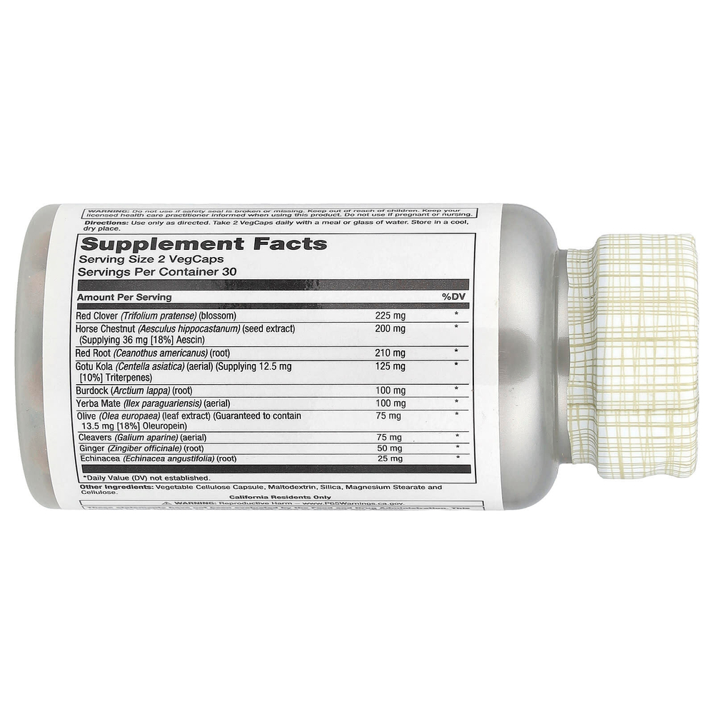 Solaray, Total Cleanse для лимфы, 60 вегетарианских капсул