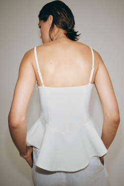 ZARA ТОП С БАСКОЙ — ZW COLLECTION, ЭКРЮ