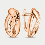 Серьги женские без вставок из розового золота 585 пробы (арт. 009942-1010)