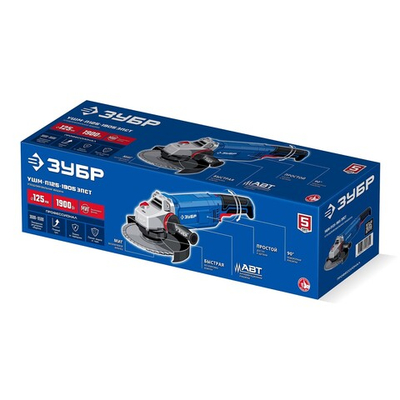 ЗУБР 1900 Вт, d125 мм, УШМ, регулировка оборотов, фланец ″МИГ″, Профессионал (УШМ-П125-1905 ЭПСТ)