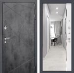 Дверь Входная Лабиринт LOFT С зеркалом Панорама Белый софт