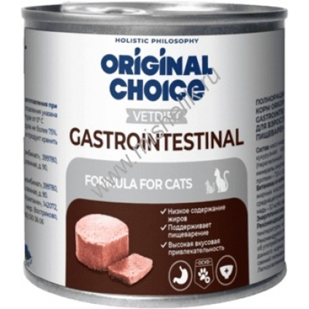 Консервы ORIGINAL CHOICE VETDIET Gastrointestinal для взрослых кошек с чувствительным пищеварением 240 г