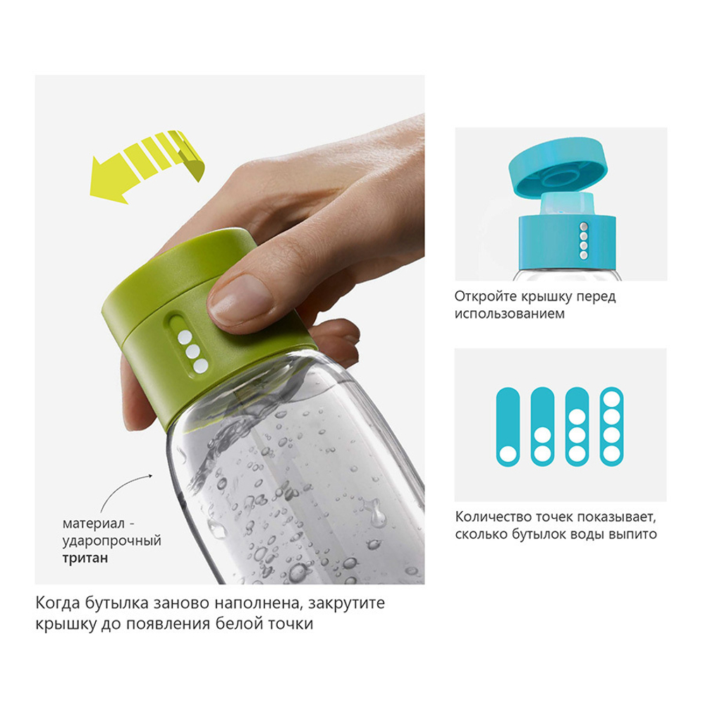 Бутылка для воды dot 600 мл зеленая