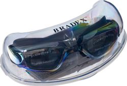 Очки для плавания, серия "Комфорт+", черные, цвет линзы - зеркальный