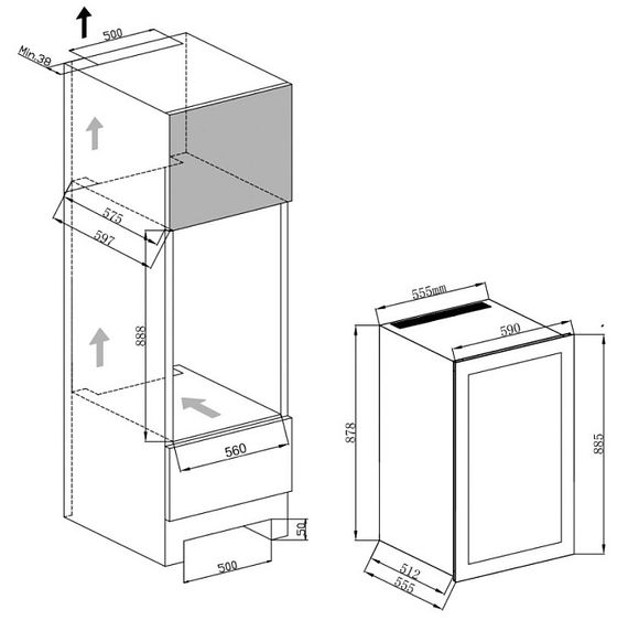 Винный холодильник Dunavox DXB-42.100DB.TO