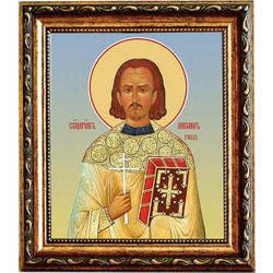 Михаил Гусев священномученик пресвитер. Икона на холсте.