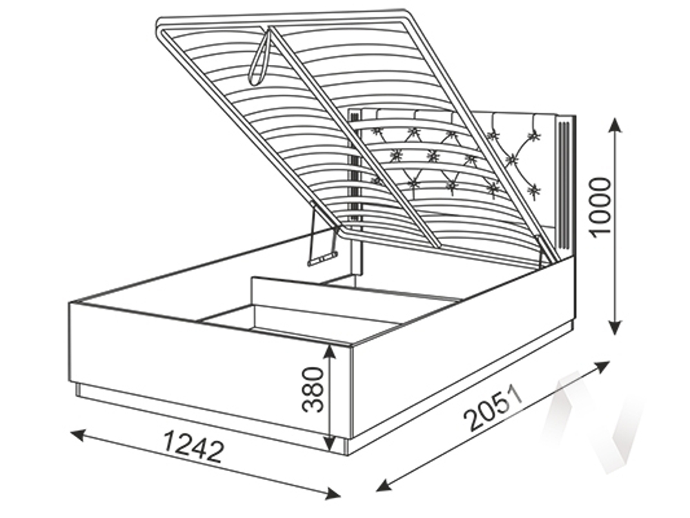 Кровать 1,2 с подъемным механизмом Спальня Тиффани