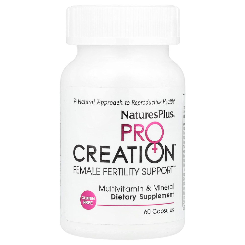 NaturesPlus, ProCreation, Female Fertility Support, поддержка репродуктивной функции для женщин, 60 вегетарианских капсул