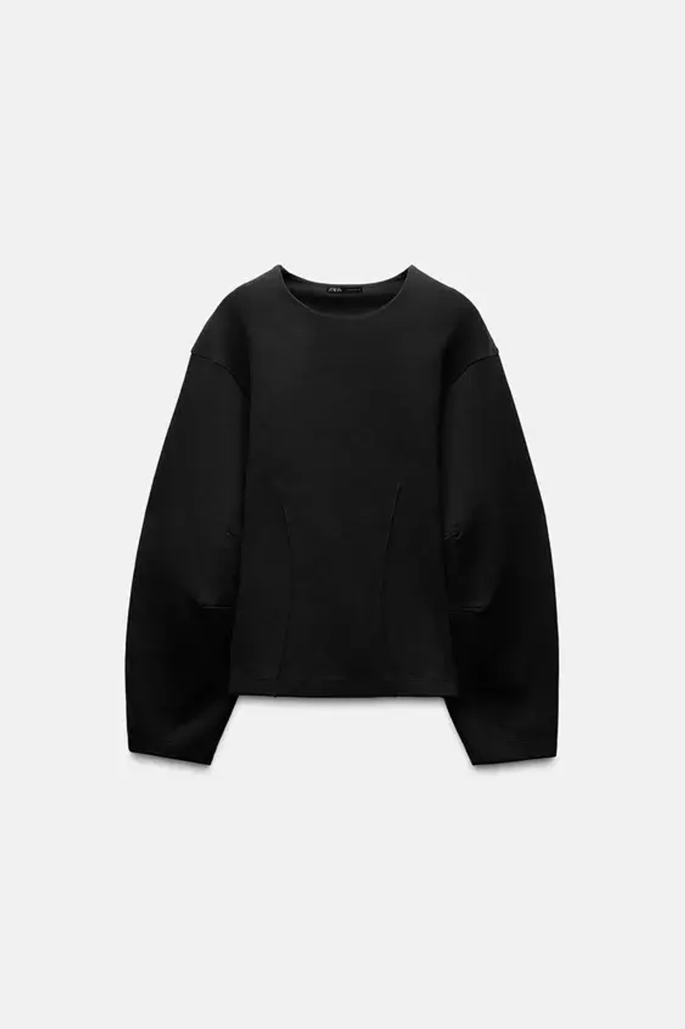 ZARA ТОП ОБЛЕГАЮЩЕГО КРОЯ С БЛОКИРОВКОЙ, ЧЕРНЫЙ