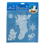 Наклейка новогодняя 21.7*27.6 см, 6 видов микс , пакет