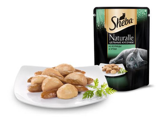 Sheba Naturalle Цельные кусочки из курицы и утки 80 гр Sheba Naturalle Цельные кусочки из курицы и утки 80 гр