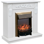 Каминокомплект Real Flame Dominica WT с очагом Fobos Lux Brass