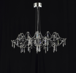 Подвесная люстра светодиодная с пультом и хрустальными подвесками Asfour MyFar Ersilia MR2661-60P-76AP