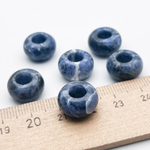 Содалит, размер 14 мм, диаметр отверстия 5 мм, цена за 1 шт