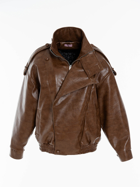 Бомбер из экокожи утепленный